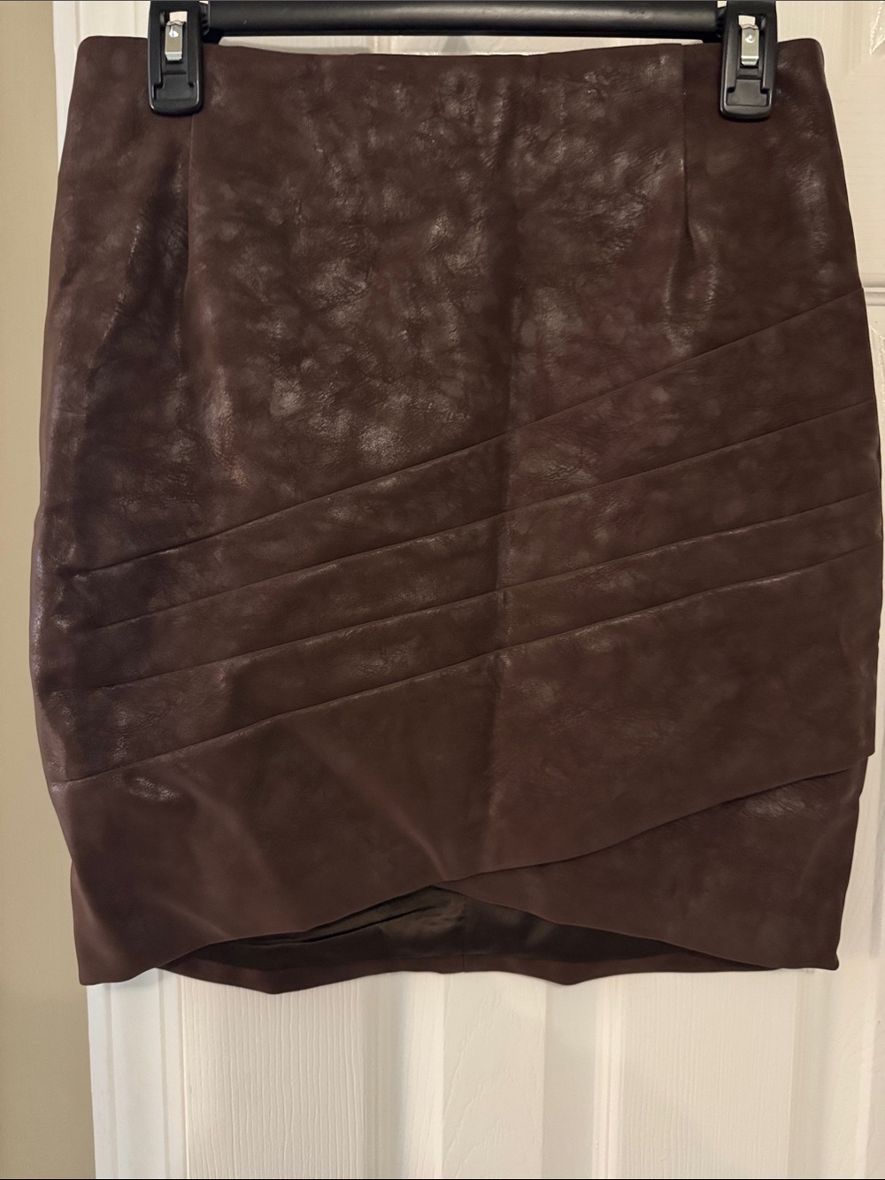 Guess Chocolate Brown Faux Leather Mini Skirt
